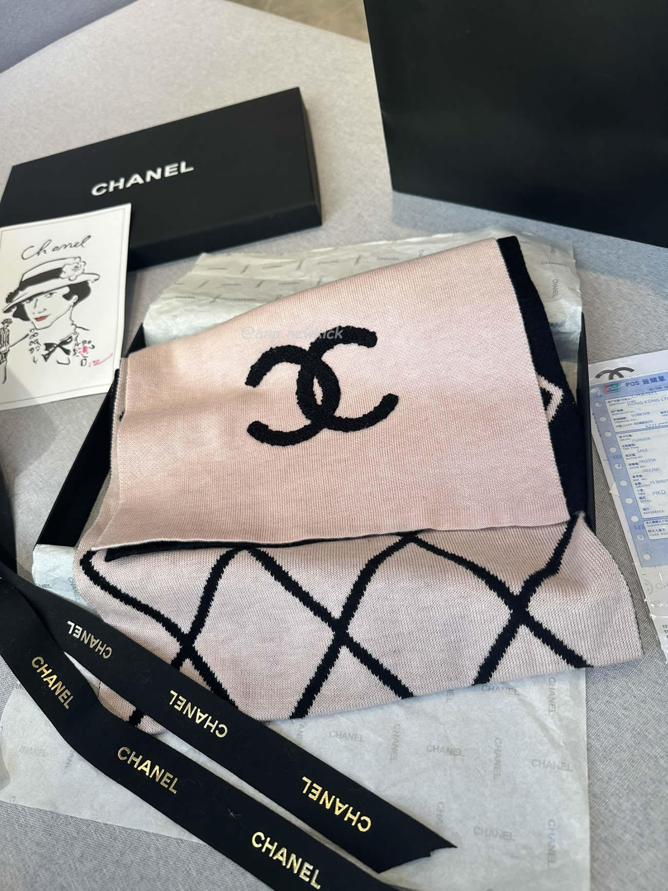 Chanel 2024 New 24b Cashmere Knitted Scarf 30x180cm (4) - newkick.app